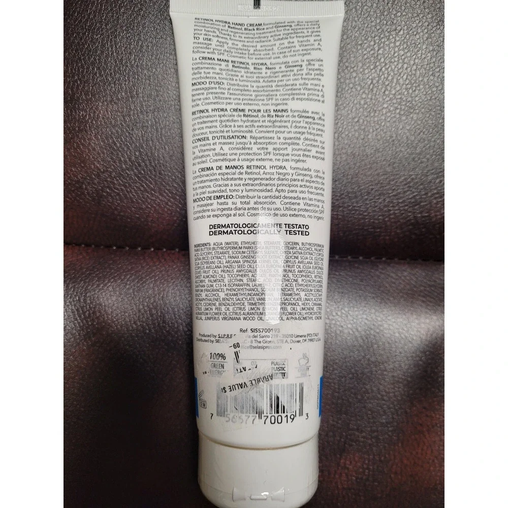 Delfanti Milano Retinol Regenerate/Hydrate‎ Vegan Hand Cream RiceGinseng 8.4 oz